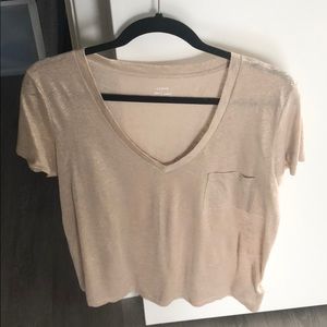 Oversized J Crew Gold V neck T-shirt
